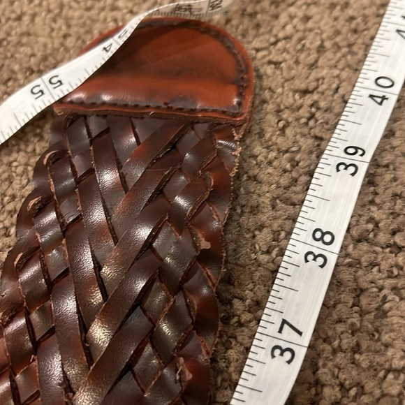 Cabi‎ wide brown woven leather belt with gold buckle western - Picture 6 of 7